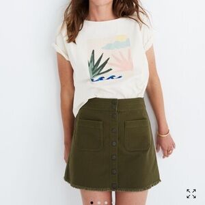 NWOT Madewell Olive Green Women's Skirt